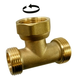 Té 15/21mm laiton femelle - femelle