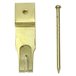 Crochet tableau avec pointe acier laitonné T2 - SWG