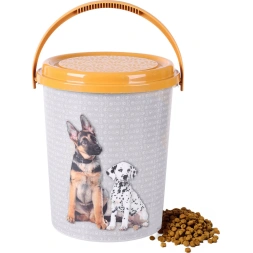 Seau a croquette décore avec couvercle hermétique 11ltr