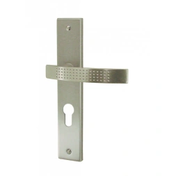 Poignée de porte MONZA Zamak nickelé satiné cylindre 195mm - DT2000