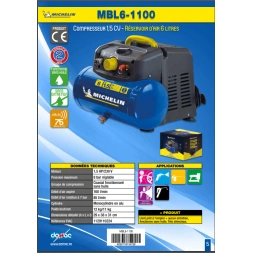 Compresseur d'air portatif 6L - 1.5CV