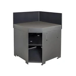 Meuble d'angle en acier gris pour cuisine extérieure - EMOTEP