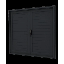 Volet fenêtre haute qualité 2 battants alu noir 1200x1180mm