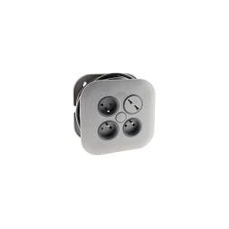 Enrouleur domestique 3 prises 2P+T 16A + coupe-circuit + 2 x USB gris - ZENITECH