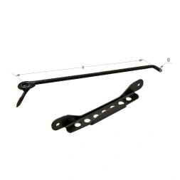 Crochet de contrevent 300mm crémaillère acier noir - CQFD