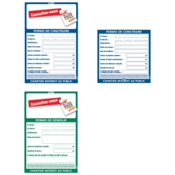 Panneau de signalisation permis de construire 1200x800mm - TALIAPLAST