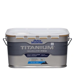Peinture murs et plafond titanium phase aqueuse blanc mat 2,5L - DULUX VALENTINE.