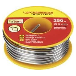 Etain 97% eau potable 3mm sans âme décapante 250g - Rothenberger