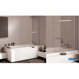 Pare baignoire écran Iloa 140 x 70cm vitre claire profil blanc
