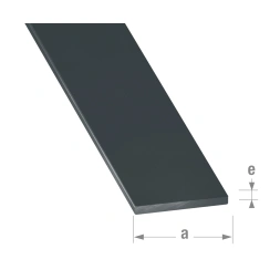 Profilé aluminium laqué anthracite 50 x 3 mm long 2,5m - CQFD