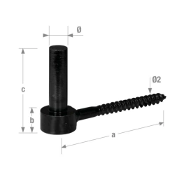 Gond à visser 16 x 102mm acier noir - CQFD