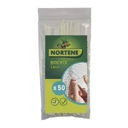 Collier plastique bridfix 14cm blanc  pour fixer grillage- NORTENE