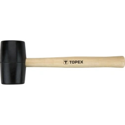 Maillet caoutchouc manche bois 50mm/340g - TOPEX