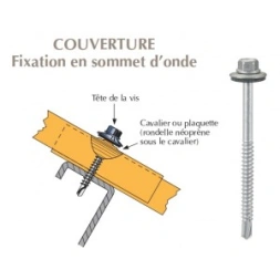 Fastovis tetinox Ø 6.3 x 75mm + joint vulca sachet de 100 unités