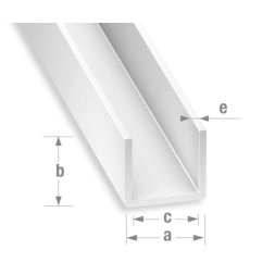 Profilé U PVC blanc 10,5 x 11,5 x 10,5 mm long 2m - CQFD