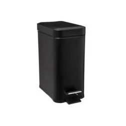Poubelle de salle de bain à pédale en métal noir Soft  - 5 FIVE