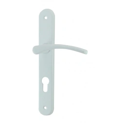 Poignée de porte CLUSES aluminium/acier laqué blanc cylindre 195mm