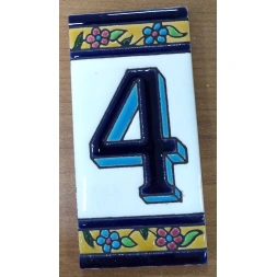 Faïence Chiffre n° 4 5x11 cm