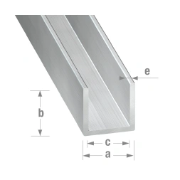 U aluminium brut 15 x 15 x 15 x 1.5 mm long 2.50 m - CQFD
