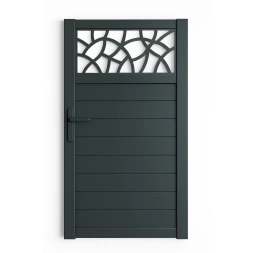 Portillon aluminium DECO haut gris 1000 x 2000 mm