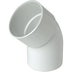 Coude d'évacuation à 45° mâle - femelle  Ø 80 mm blanc