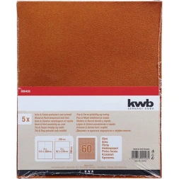 Papier abrasif GR60 280 x 230mm 5 pièces - KWB