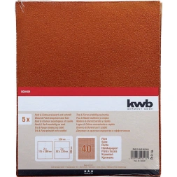 Papier abrasif GR40 280 x 230mm 5 pièces - KWB