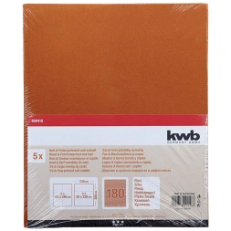 Papier abrasif GR180 280 x 230mm 5 pièces - KWB