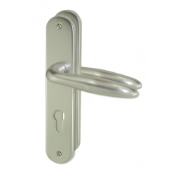 Poignée de porte MERIBEL aluminium argent cylindre 195mm - DT2000