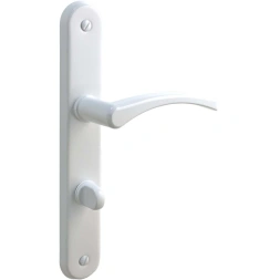 Poignée de porte avec plaque de condamnation alu blanc EVA