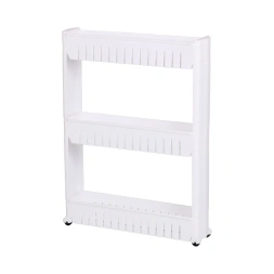 Panier 3 étages blanc avec roulettes