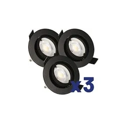 Spot encastrable SAPHYR orientable GU10 5W 380lm noir 3 pièces - ARLUX