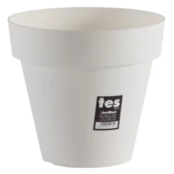 Pot à fleurs blanc 22cm - PLASTIKEN