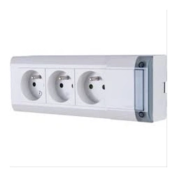 Bloc multiprise fixable 3 prises de courant 2P+T L.208mm - LEGRAND