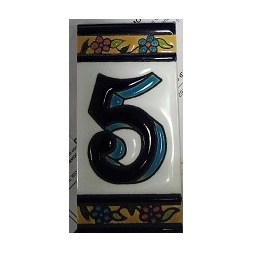 Faïence Chiffre n° 5 5x11 cm