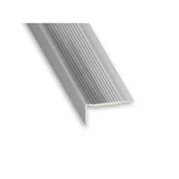 Nez de marche adhésif alu titane 45 x 23mm L 1m - CQFD
