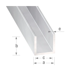 U aluminium anodisé 15 x 15 x 15 x 1.5 mm long 2.50 m - CQFD