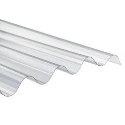 Tôle ondulée polycarbonate claire long 6m largeur 1m12