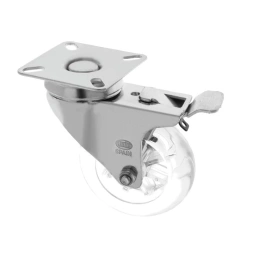 Roulette a platine + frein 75x23mm - AMIG