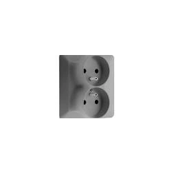 Prise double 2P + T artezo titanium - THOMSON