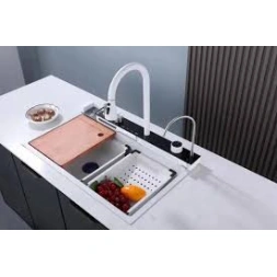 Evier SUS 304 ST001 nano white + accessoire complet