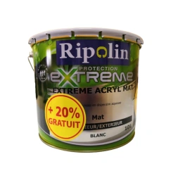 Peinture acrylique mat Extrême 10l + 20% gratuit - RIPOLIN