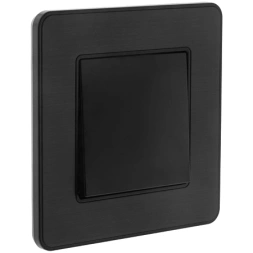 Interrupteur va-et-vient simple 10A noir brossé - KOURO - ZENITECH