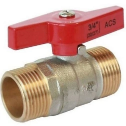 Vanne à sphère mâle mâle manette papillon 12/17- SOMATHERM