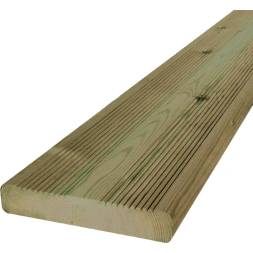 Lame de terrasse pin traité classe IV vert 145 x 27 x 6000mm