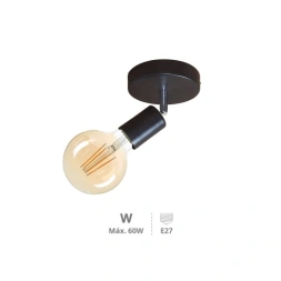 Spot de plafond simple série Kestila E27 noir - GSC