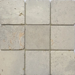 Malla Travertino Caramel 9.8 x 9.8cm sur filet 30 x 30cm