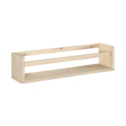 Étagère murale en bois avec barre centrale 60 x 15 x 15cm - MOTTEZ