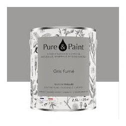Peinture végétale velouté gris fumé 2.5L