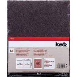 Papier abrasif GR60 280 x 230mm 5 pièces - KWB